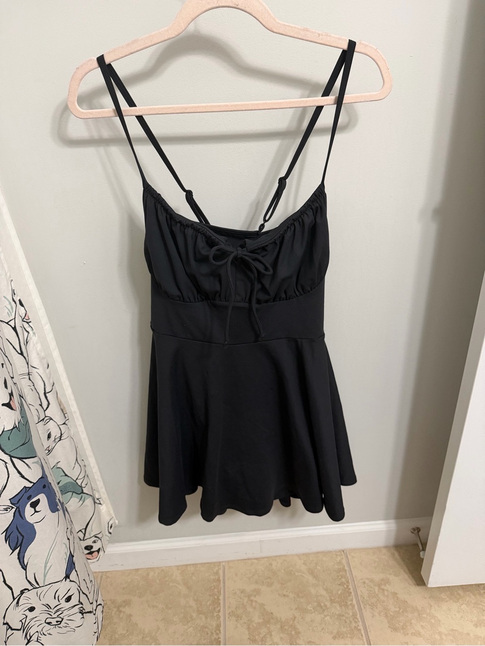 Blogilates Tie Front Twirl Dress in Jet Black
